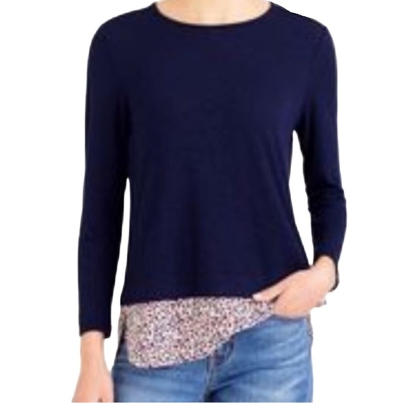 J. CREW Mercantile Striped Hem Tee - Picture 1 of 10